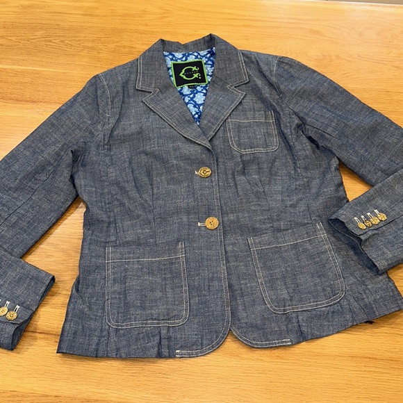 TORY BURCH Brand C.Wonder Size 14-Denim Jeans Blazer Giglio Style ~Jacket Layer - Picture 4 of 16
